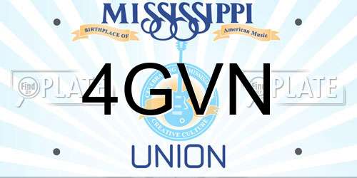 4GVN Mississippi License Plate