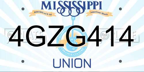 4GZG414 Mississippi License Plate