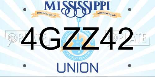 4GZZ42 Mississippi License Plate