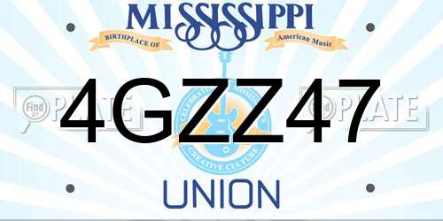 4GZZ47 Mississippi License Plate