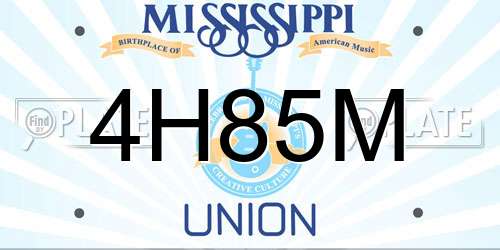 4H85M Mississippi License Plate