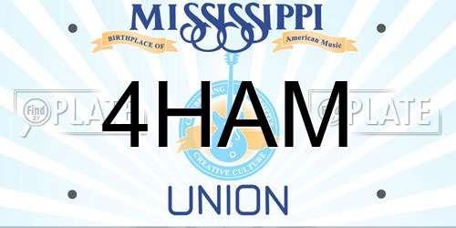 4HAM Mississippi License Plate