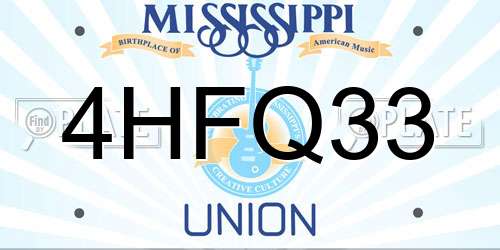 4HFQ33 Mississippi License Plate
