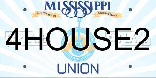 4HOUSE2 Mississippi License Plate