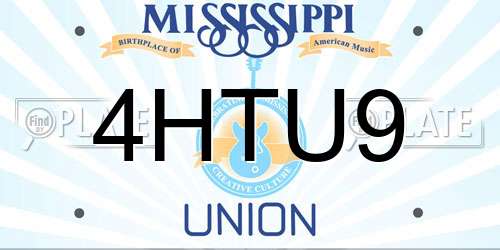 4HTU9 Mississippi License Plate