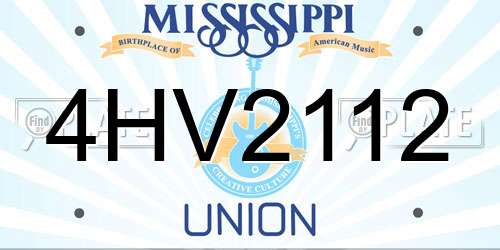 4HV2112 Mississippi License Plate