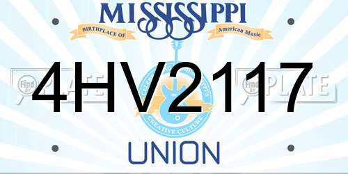 4HV2117 Mississippi License Plate