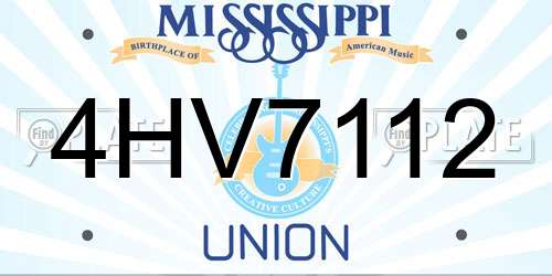 4HV7112 Mississippi License Plate
