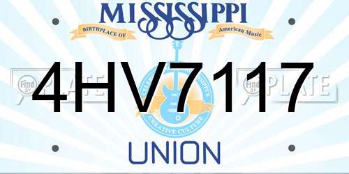 4HV7117 Mississippi License Plate
