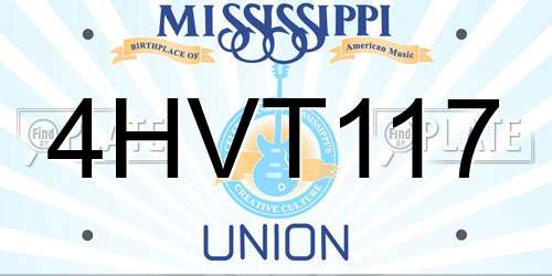 4HVT117 Mississippi License Plate
