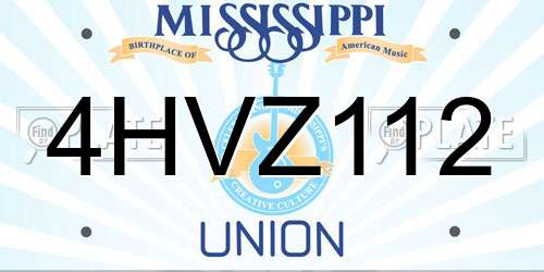 4HVZ112 Mississippi License Plate