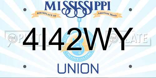 4I42WY Mississippi License Plate