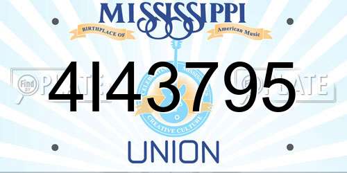 4I43795 Mississippi License Plate