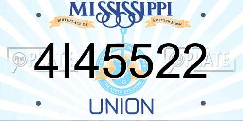 4I45522 Mississippi License Plate