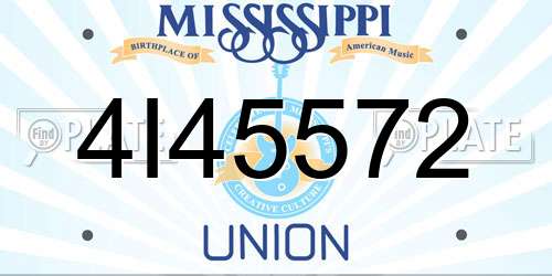 4I45572 Mississippi License Plate
