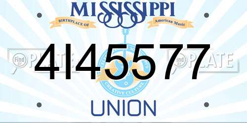 4I45577 Mississippi License Plate
