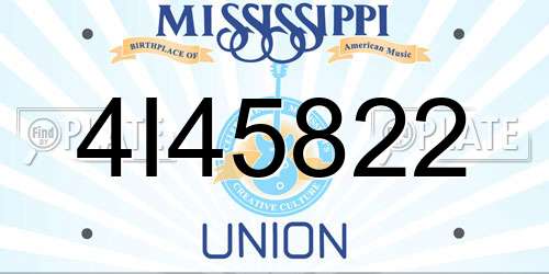 4I45822 Mississippi License Plate
