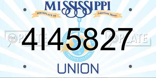 4I45827 Mississippi License Plate