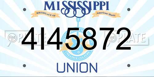 4I45872 Mississippi License Plate