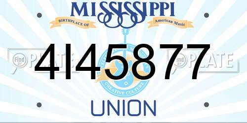 4I45877 Mississippi License Plate