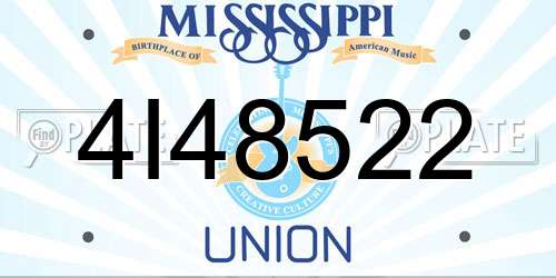 4I48522 Mississippi License Plate