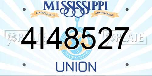 4I48527 Mississippi License Plate