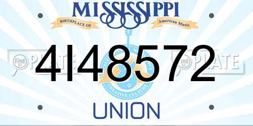 4I48572 Mississippi License Plate