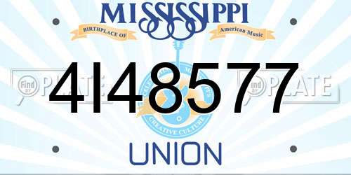 4I48577 Mississippi License Plate