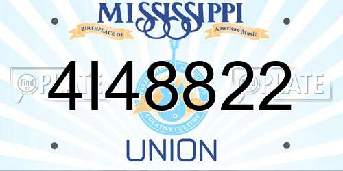 4I48822 Mississippi License Plate