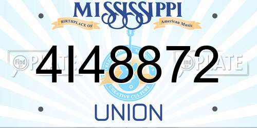 4I48872 Mississippi License Plate