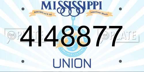 4I48877 Mississippi License Plate