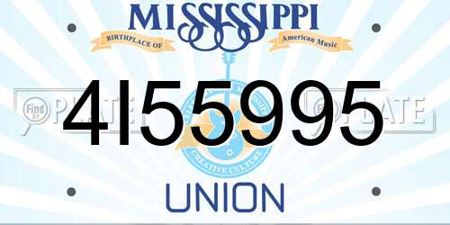 4I55995 Mississippi License Plate