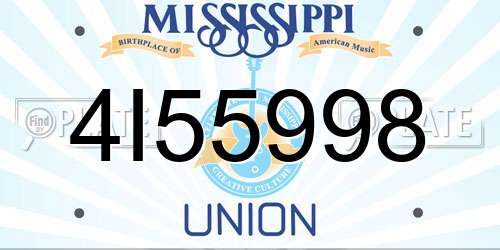 4I55998 Mississippi License Plate