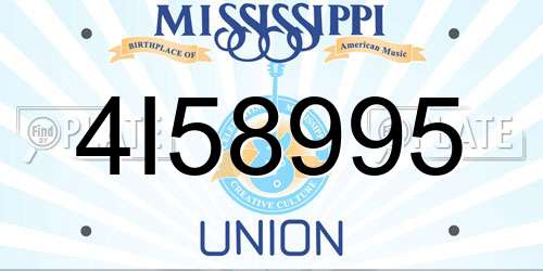 4I58995 Mississippi License Plate