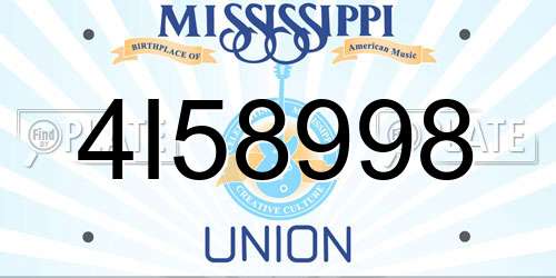4I58998 Mississippi License Plate