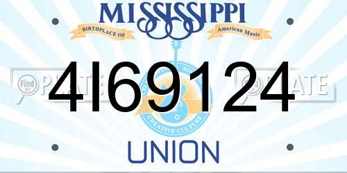 4I69124 Mississippi License Plate