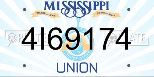 4I69174 Mississippi License Plate