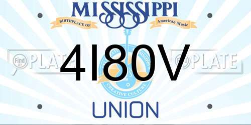 4I80V Mississippi License Plate