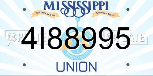 4I88995 Mississippi License Plate