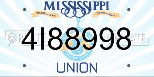 4I88998 Mississippi License Plate