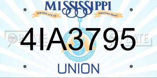 4IA3795 Mississippi License Plate