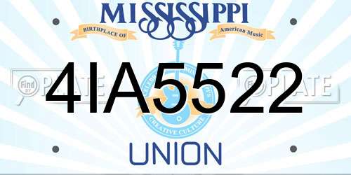 4IA5522 Mississippi License Plate