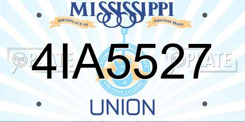 4IA5527 Mississippi License Plate