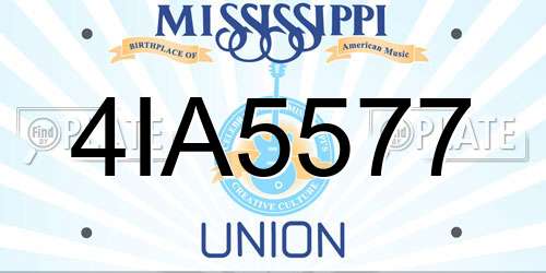 4IA5577 Mississippi License Plate