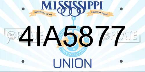 4IA5877 Mississippi License Plate