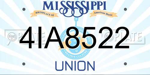 4IA8522 Mississippi License Plate