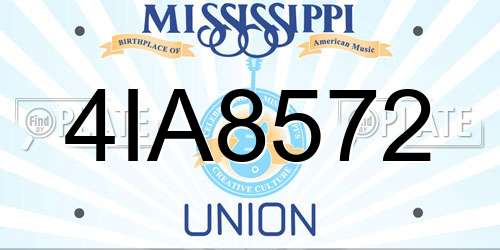 4IA8572 Mississippi License Plate