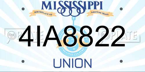 4IA8822 Mississippi License Plate