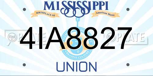4IA8827 Mississippi License Plate