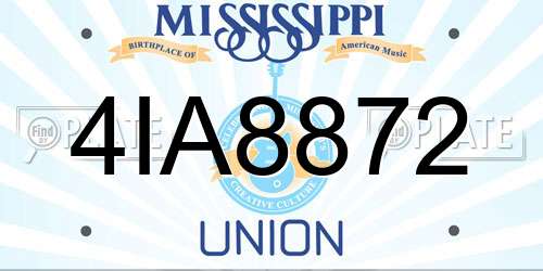 4IA8872 Mississippi License Plate